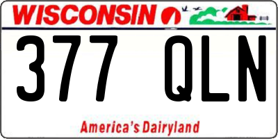 WI license plate 377QLN