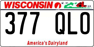 WI license plate 377QLO