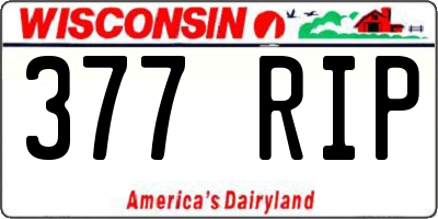 WI license plate 377RIP