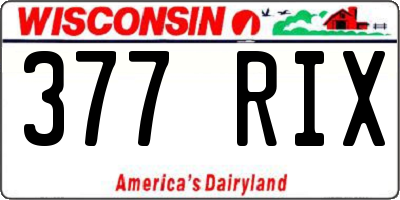 WI license plate 377RIX