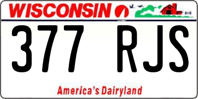 WI license plate 377RJS