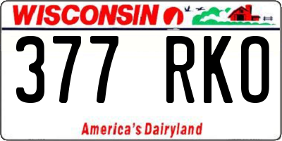 WI license plate 377RKO