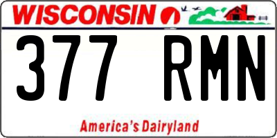 WI license plate 377RMN