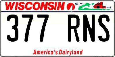 WI license plate 377RNS