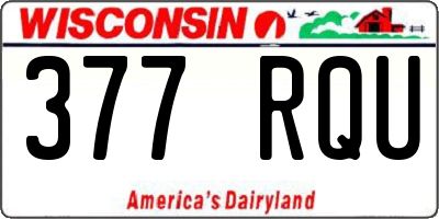WI license plate 377RQU