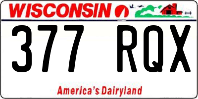 WI license plate 377RQX