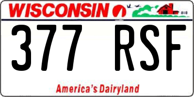 WI license plate 377RSF