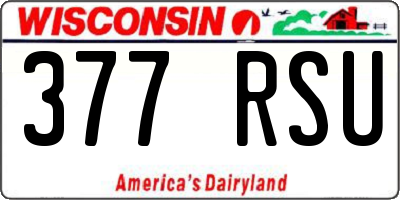 WI license plate 377RSU