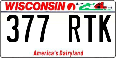 WI license plate 377RTK