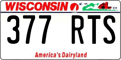 WI license plate 377RTS