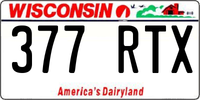 WI license plate 377RTX