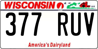 WI license plate 377RUV