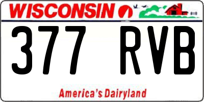 WI license plate 377RVB