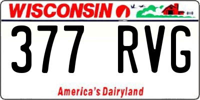 WI license plate 377RVG