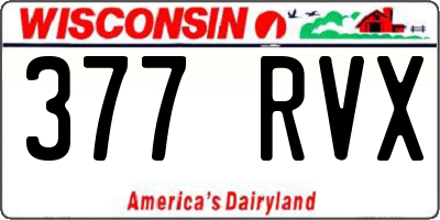 WI license plate 377RVX
