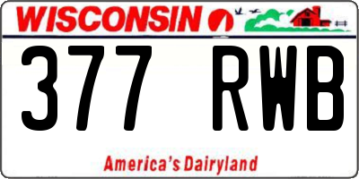 WI license plate 377RWB