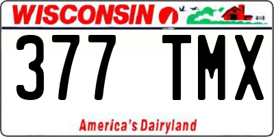 WI license plate 377TMX