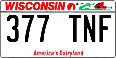 WI license plate 377TNF