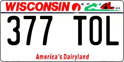 WI license plate 377TOL