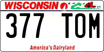 WI license plate 377TOM