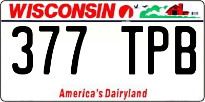 WI license plate 377TPB