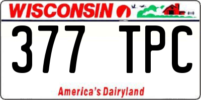 WI license plate 377TPC