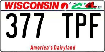 WI license plate 377TPF