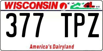 WI license plate 377TPZ