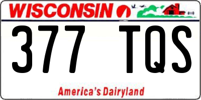 WI license plate 377TQS