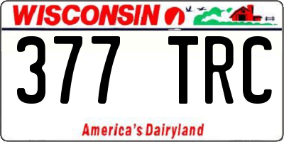 WI license plate 377TRC
