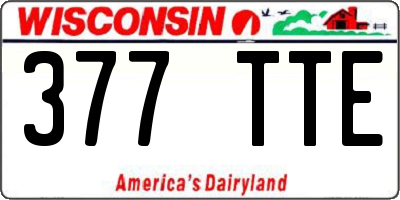 WI license plate 377TTE