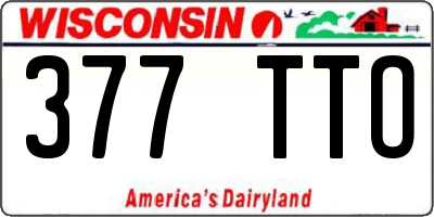 WI license plate 377TTO