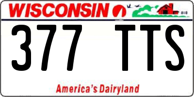 WI license plate 377TTS