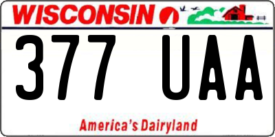WI license plate 377UAA