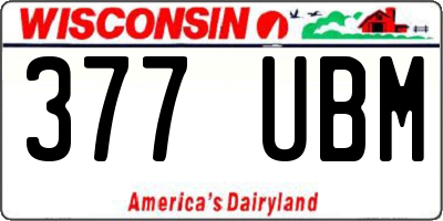WI license plate 377UBM