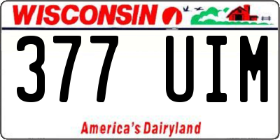 WI license plate 377UIM