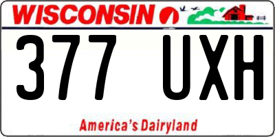WI license plate 377UXH