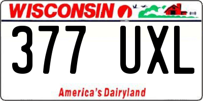 WI license plate 377UXL