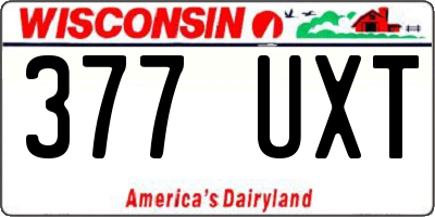 WI license plate 377UXT