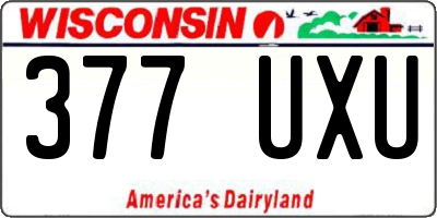 WI license plate 377UXU