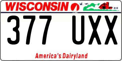WI license plate 377UXX