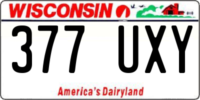 WI license plate 377UXY