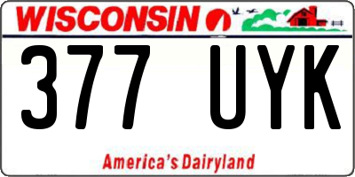 WI license plate 377UYK