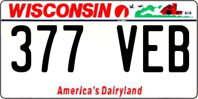 WI license plate 377VEB