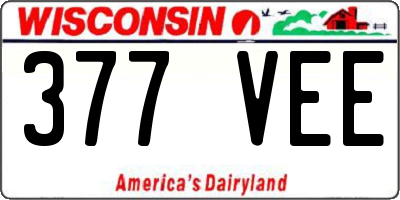 WI license plate 377VEE