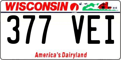 WI license plate 377VEI
