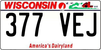 WI license plate 377VEJ