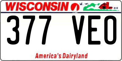 WI license plate 377VEO