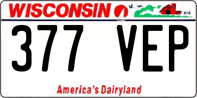 WI license plate 377VEP