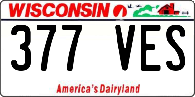 WI license plate 377VES